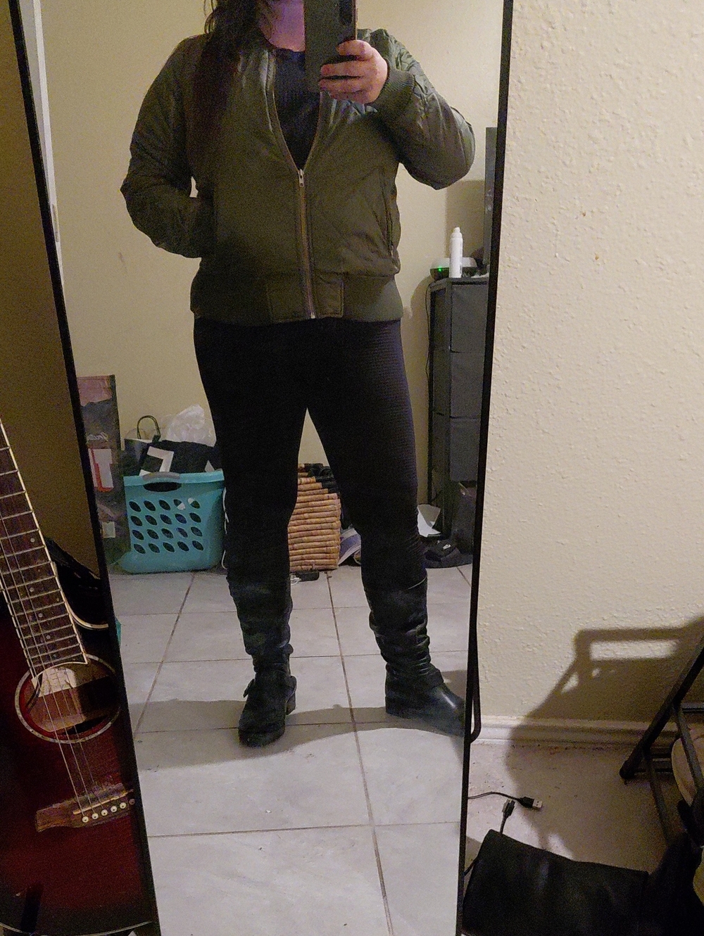 Say What? Olive Green Quilted Bomber Jacket
